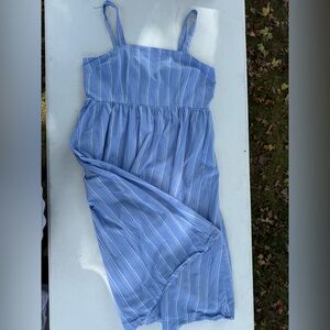 A New Day Blue and White Striped Midi Dress